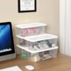 SONGMICS Shoe Boxes with Lids, Set of 8, Stackable Clear Shoe Organiser, Versatile Storage Container for Shoes and Crafts, Sizes Up to UK 7.5, Transparent LSP11WT - Billede 2