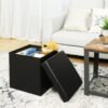 SONGMICS 110 x 38 x 38 cm Large Storage Ottoman Toy Chest Max Load 300 kg Beige LSF70M - Billede 3