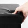 SONGMICS 110 x 38 x 38 cm Large Storage Ottoman Toy Chest Max Load 300 kg Beige LSF70M - Billede 7