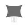 SONGMICS 2 x 3 m Sun Sail, Water-Resistant to at Least 1000 mm, 93% UV-Protection Sun Shade Sail in Tear-Resistant Polyester, Weatherproof, for Garden Patio, Terrace, Camping, Smoky Grey GSH23BK