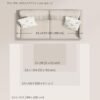 Sovesofa i beige med puder og plads til opbevaring.