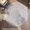 SONGMICS HOME Round Rug, 120 cm, Living Room Rug, Non-Slip Rug, Fluffy Decoration, for Living Room, Bedroom, Machine Washable, Boho Style, Cappuccino Beige TAR051K01 - Billede 5