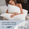 Pudesæt med 2, vendbar 80 x 80 cm, kølende blødt betræk, 1200 g fyld, Cloud White - Billede 5