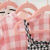 Babybøjler, pakke med 50 børnefløjlsbøjler med rosaguldkroge, lyserød - Billede 5