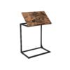 VASAGLE Sofa Side Table, Laptop Table with Tilting Top, Heavy Duty Steel Frame, for Living Room, Easy To Assemble, Industrial Style, Rustic Brown and Black LNT057B01