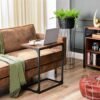 VASAGLE Sofa Side Table, Laptop Table with Tilting Top, Heavy Duty Steel Frame, for Living Room, Easy To Assemble, Industrial Style, Rustic Brown and Black LNT057B01 - Billede 2
