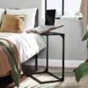 VASAGLE Sofa Side Table, Laptop Table with Tilting Top, Heavy Duty Steel Frame, for Living Room, Easy To Assemble, Industrial Style, Rustic Brown and Black LNT057B01 - Billede 3