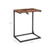 VASAGLE Sofa Side Table, Laptop Table with Tilting Top, Heavy Duty Steel Frame, for Living Room, Easy To Assemble, Industrial Style, Rustic Brown and Black LNT057B01 - Billede 7