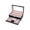 SONGMICS Watch Box with 20 Slots, Large Watch Storage Display Case with Glass Lid, PU Cover, Velvet Lining, Great Gift for Loved Ones, Black JWB020