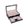 SONGMICS Watch Box with 20 Slots, Large Watch Storage Display Case with Glass Lid, PU Cover, Velvet Lining, Great Gift for Loved Ones, Black JWB020 - Billede 2