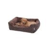 Hundeseng, kæledyrsseng, hundesofa med aftageligt vaskbart betræk, 90 x 75 x 25 cm, brun - Billede 2