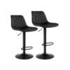 Songmics Bar Stools Set of 2 Height Adjustable Metal Back and Footrest with PU Cover and Padding for Dining Room Bar Kitchen Living Room up to 120 kg