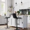 Songmics Bar Stools Set of 2 Height Adjustable Metal Back and Footrest with PU Cover and Padding for Dining Room Bar Kitchen Living Room up to 120 kg - Billede 3