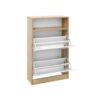 VASAGLE Shoe Cabinet with 2 Flaps, Shoe Rack with an Open Shelf, Melamine Veneer, Easy to Clean, 60 x 24 x 102 cm, White and Natural LBC04NW - Billede 2