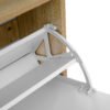 VASAGLE Shoe Cabinet with 2 Flaps, Shoe Rack with an Open Shelf, Melamine Veneer, Easy to Clean, 60 x 24 x 102 cm, White and Natural LBC04NW - Billede 6
