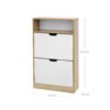 VASAGLE Shoe Cabinet with 2 Flaps, Shoe Rack with an Open Shelf, Melamine Veneer, Easy to Clean, 60 x 24 x 102 cm, White and Natural LBC04NW - Billede 7