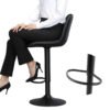 Songmics Bar Stools Set of 2 Height Adjustable Metal Back and Footrest with PU Cover and Padding for Dining Room Bar Kitchen Living Room up to 120 kg - Billede 2