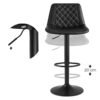 Songmics Bar Stools Set of 2 Height Adjustable Metal Back and Footrest with PU Cover and Padding for Dining Room Bar Kitchen Living Room up to 120 kg - Billede 5
