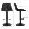 Songmics Bar Stools Set of 2 Height Adjustable Metal Back and Footrest with PU Cover and Padding for Dining Room Bar Kitchen Living Room up to 120 kg - Billede 6