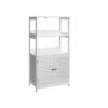 VASAGLE Bathroom Floor Cabinet, Tall Storage Cabinet, Freestanding Bookshelf with 2 Open Shelves and Double Doors, 60 x 32.5 x 122 cm, for Living Room, Kitchen, Study, Entryway, Matte White BBC81WT