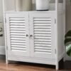 VASAGLE Bathroom Floor Cabinet, Tall Storage Cabinet, Freestanding Bookshelf with 2 Open Shelves and Double Doors, 60 x 32.5 x 122 cm, for Living Room, Kitchen, Study, Entryway, Matte White BBC81WT - Billede 4