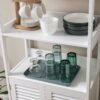 VASAGLE Bathroom Floor Cabinet, Tall Storage Cabinet, Freestanding Bookshelf with 2 Open Shelves and Double Doors, 60 x 32.5 x 122 cm, for Living Room, Kitchen, Study, Entryway, Matte White BBC81WT - Billede 6