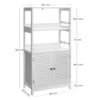VASAGLE Bathroom Floor Cabinet, Tall Storage Cabinet, Freestanding Bookshelf with 2 Open Shelves and Double Doors, 60 x 32.5 x 122 cm, for Living Room, Kitchen, Study, Entryway, Matte White BBC81WT - Billede 7