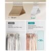 SONGMICS Velvet Hangers, Pack 30 Coat Hangers for Clothes, Non-Slip, with Shoulder Notches, Trouser Bar, 360° Swivel Hook, Space-Saving, 0.6 cm Thick, 43 cm Long, Cloud White CRF029W03 - Billede 4
