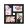 SONGMICS Picture Frames Collage for 4 photos, for 4" x 6" (10 x 15 cm), Wall Mounted Photo Gallery Display, Glass Front, Wood Grain, Black RPF25BK