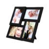 SONGMICS Picture Frames Collage for 4 photos, for 4" x 6" (10 x 15 cm), Wall Mounted Photo Gallery Display, Glass Front, Wood Grain, Black RPF25BK - Billede 2