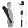 Sæt med 2 foldbare campingstole, udendørs stole med armlæn og kopholder - Billede 3