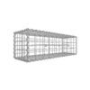 Metal gabionbur med 5 x 10 cm net til sten, galvaniseret, vægskillevæg, 100 x 30 x 30 cm, sølv