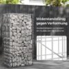 Metalgabionbur med 5 x 10 cm net til sten, galvaniseret, 100 x 50 x 30 cm, sølv - Billede 4