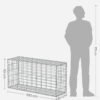 Metalgabionbur med 5 x 10 cm net til sten, galvaniseret, 100 x 50 x 30 cm, sølv - Billede 5