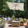 Balkonparasol 2 x 1,25 m, UPF 50+ beskyttelse, vippebar solskærm, PA-belagt, fod medfølger ikke, beige - Billede 2