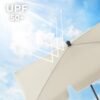 Balkonparasol 2 x 1,25 m, UPF 50+ beskyttelse, vippebar solskærm, PA-belagt, fod medfølger ikke, beige - Billede 4