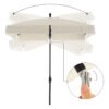 Balkonparasol 2 x 1,25 m, UPF 50+ beskyttelse, vippebar solskærm, PA-belagt, fod medfølger ikke, beige - Billede 5