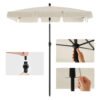 Balkonparasol 2 x 1,25 m, UPF 50+ beskyttelse, vippebar solskærm, PA-belagt, fod medfølger ikke, beige - Billede 7