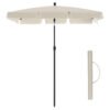 Balkonparasol 2 x 1,25 m, UPF 50+ beskyttelse, vippebar solskærm, PA-belagt, fod medfølger ikke, beige - Billede 3