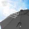 3 m haveparasol med solcelledrevne LED-lys, solskærm, vippebar, ingen fod, grå - Billede 6
