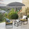 1,6 m parasol, strandparasol, bærbar polyesterbaldakin, glasfiberribber, grå - Billede 3