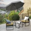 1,6 m parasol, strandparasol, bærbar polyesterbaldakin, glasfiberribber, grå - Billede 4