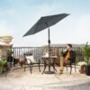 197 cm haveparasol, UPF 50+, solskærm, 30° vipning, ingen fod, grå - Billede 3