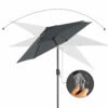 197 cm haveparasol, UPF 50+, solskærm, 30° vipning, ingen fod, grå - Billede 5