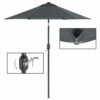 197 cm haveparasol, UPF 50+, solskærm, 30° vipning, ingen fod, grå - Billede 6