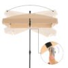 Balkonparasol 2 x 1,25 m, Vipbar solskærm, PA-belagt baldakin, Fod medfølger ikke, Taupe - Billede 5