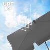 Rektangulær balkonparasol 2 x 1,25 m, UPF 50+ beskyttelse, vippebar solskærm, grå - Billede 5