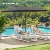 460 x 270 cm Dobbeltsidet Parasol, Ekstra Stor Haveparasol, Dobbelt Solsejl, Grå - Billede 2