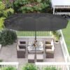 460 x 270 cm Dobbeltsidet Parasol, Ekstra Stor Haveparasol, Dobbelt Solsejl, Grå - Billede 3