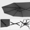 460 x 270 cm Dobbeltsidet Parasol, Ekstra Stor Haveparasol, Dobbelt Solsejl, Grå - Billede 6